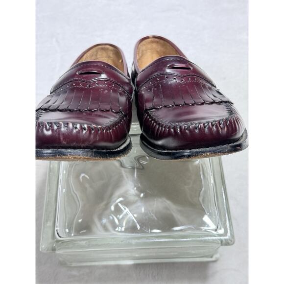 GH Bass Weejuns Layton Burgundy Leather Kiltie Tassel Loafers 10.5D